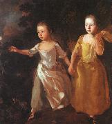 Thomas Gainsborough The Painter's Daughters Chasing a Butterfly Sweden oil painting artist